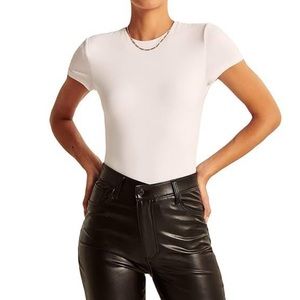 Abercrombie white short sleeve bodysuit
